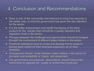 Experience of  Cooperatives in Dairy Development in Ethiopia the case of Selale Dairy cooperative union