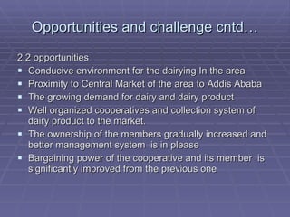 Experience of  Cooperatives in Dairy Development in Ethiopia the case of Selale Dairy cooperative union