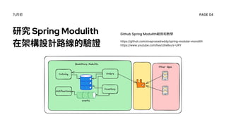 Modulith Spring Boot SDD重構 Spring Modulith 實驗 with Spec-workflow | PDF