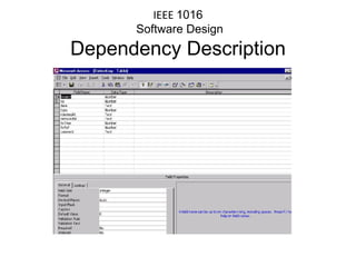 IEEE  1016  Software Design Dependency Description 
