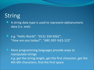 National 5 Data Types | PPT