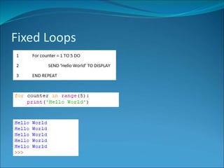 Fixed Loops
 