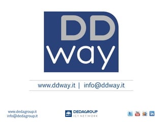 www.ddway.it | info@ddway.it
www.dedagroup.it
info@dedagroup.it
 