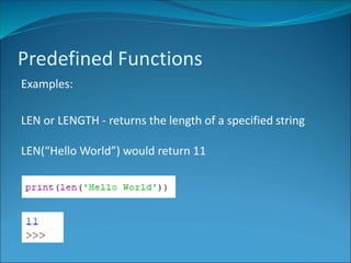 SDD Predefined Functions | PPT