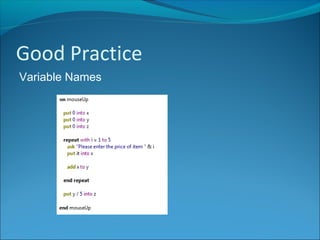 N5 Computing Science - Readability of code | PPT