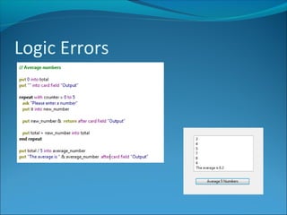 National 5 Computing Science - Testing | PPT