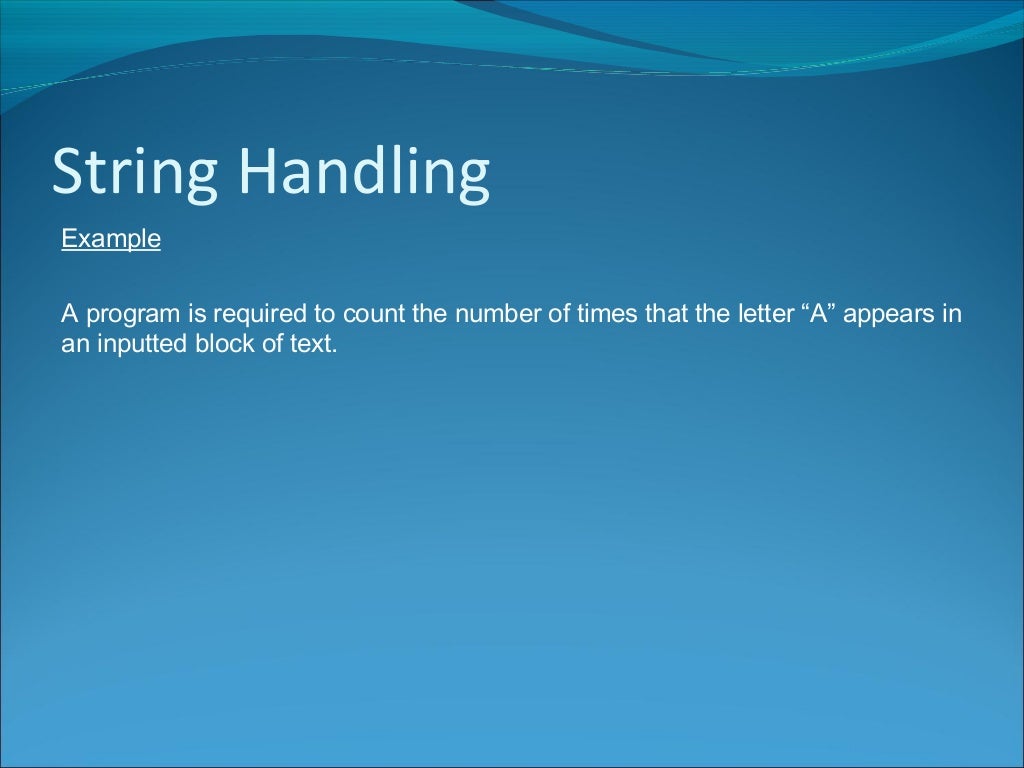 String Handling
