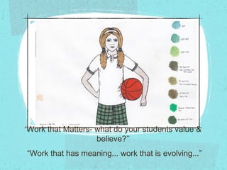 ‘Work that Matters- what do your students value &
believe?’’
“Work that has meaning... work that is evolving...”
 