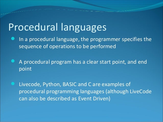 SD & D Types of programming language
