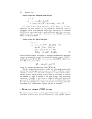 Numerical Solution of Stochastic Differential Equations in Finance | PDF