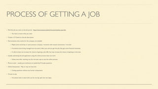 PROCESS OF GETTING A JOB
Find the job you want at the job portal - https://www.amazon.jobs/en/location/sydney-australia
You have to know what you want
Create a CV based on the job description
Find someone who works for the company via LinkedIn
Maybe same university or same previous company / someone with mutual connections / recruiter
If someone (non-hiring manager/non-recruiter) refers you and you get the job, they get some
fi
nancial incentives
A referral does not increase the chance of getting a job offer but may increase the chance of getting an interview
Usually submitting the job application using the online process does not work
Unless even after reaching out, the recruiter says to use the online process
Phone screen - usually pure technical, no Leadership Principle questions
Online Assessment - May or may not have this
Coding questions without any human components
Virtual on-site
4-6 session back to back (this can be one day split into two days)
 