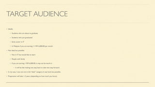 TARGET AUDIENCE
Ideally:
Students who are about to graduate
Students who just graduated
Early career in IT
In Malaysia if you are earning <= RM 6,000.00 per month
Not ideal but possible:
Not in IT but would like to learn
People with family
If you are earning > RM 6,000.00, it may not be worth it
It will be like making one step back to take two step forward.
In my case, I was not not in the “ideal” category. It was hard, but possible.
Preparation will take 1-2 years (depending on how much you focus).
 