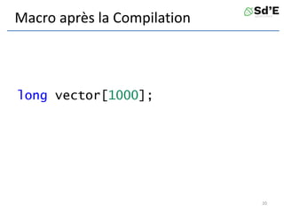 Macro après la Compilation
long vector[1000];
20
 