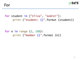 SdE 2: Le langage Python, Allocation de memoire | PPT