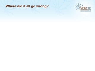 Where did it all go wrong?
 