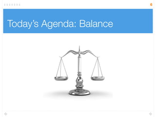 Today’s Agenda: Balance
6
 