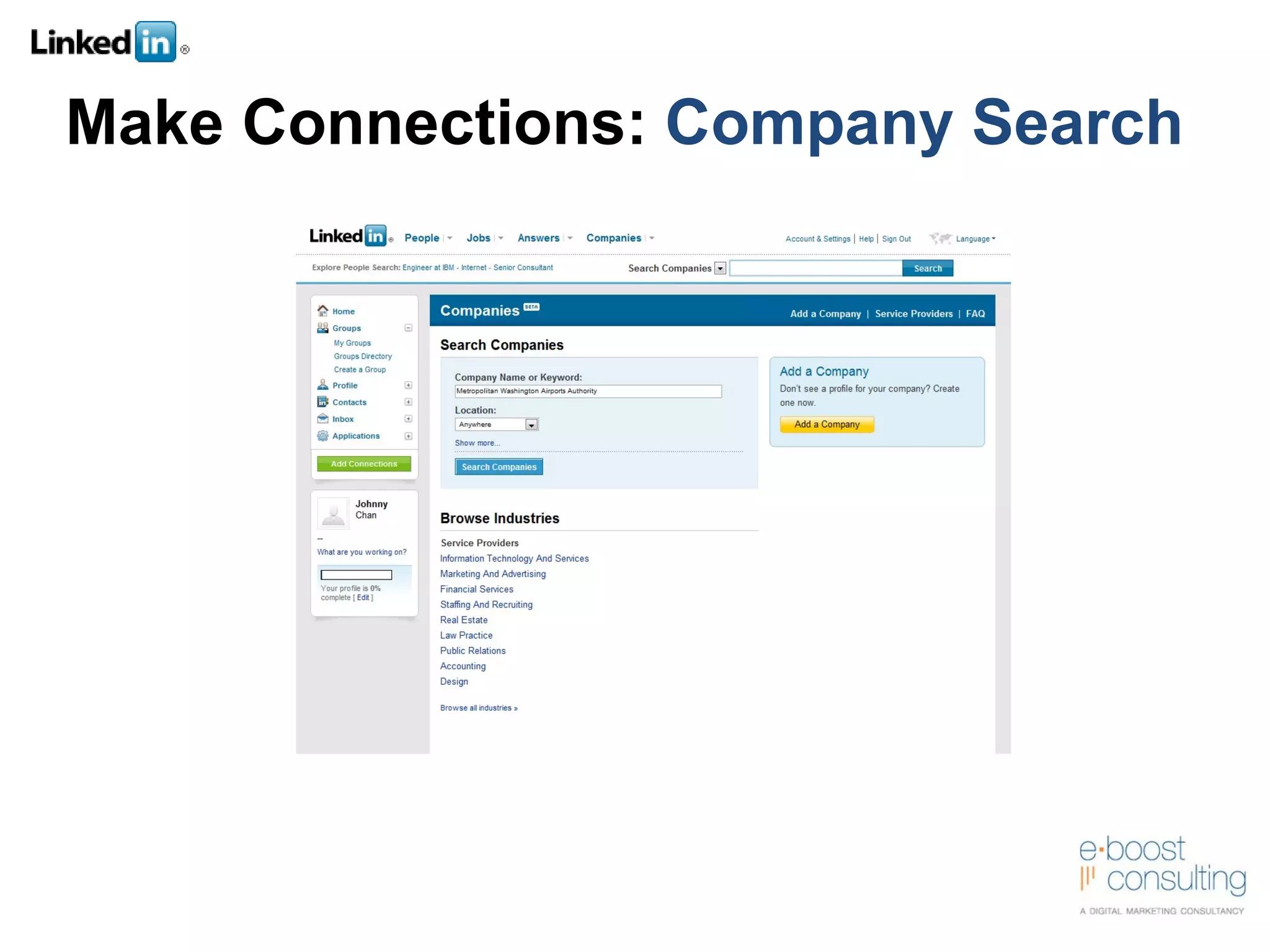 Make Connections:  Company Search 