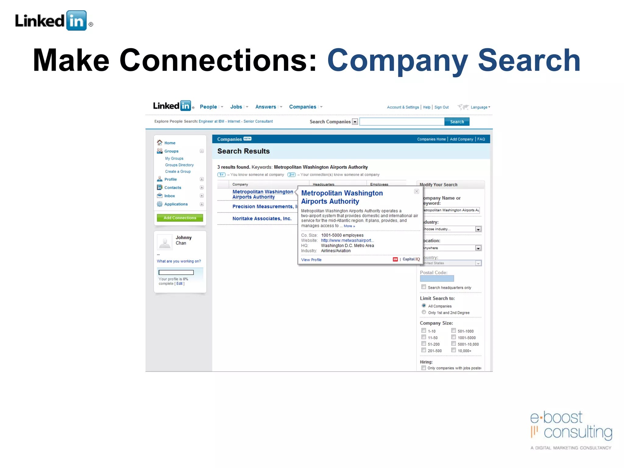 Make Connections:  Company Search 