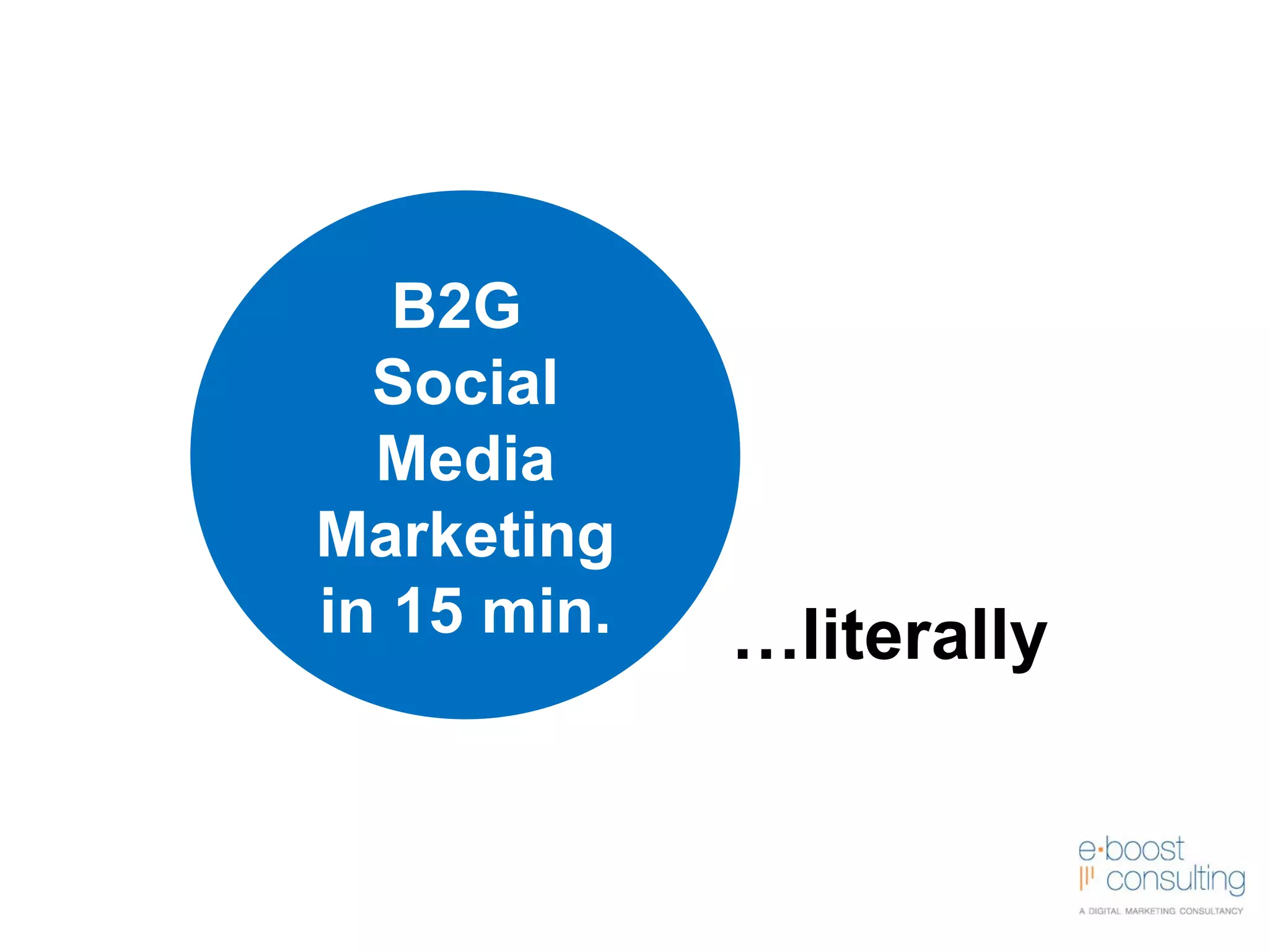 B2G  Social Media Marketing in 15 min. … literally 