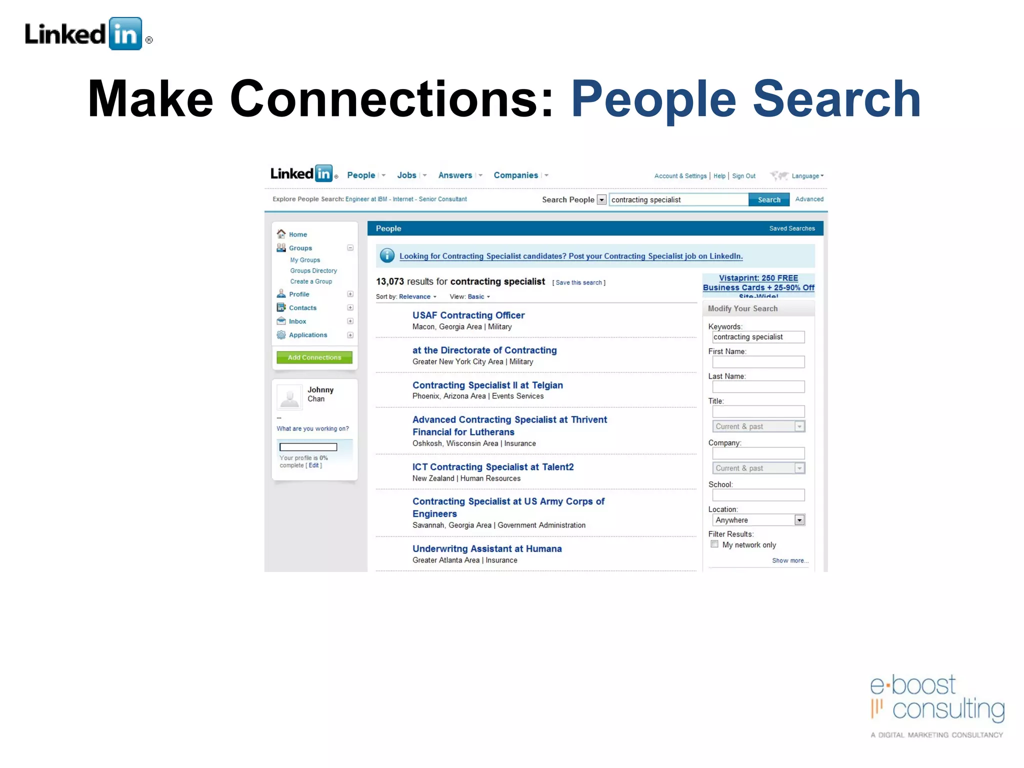 Make Connections:  People Search 