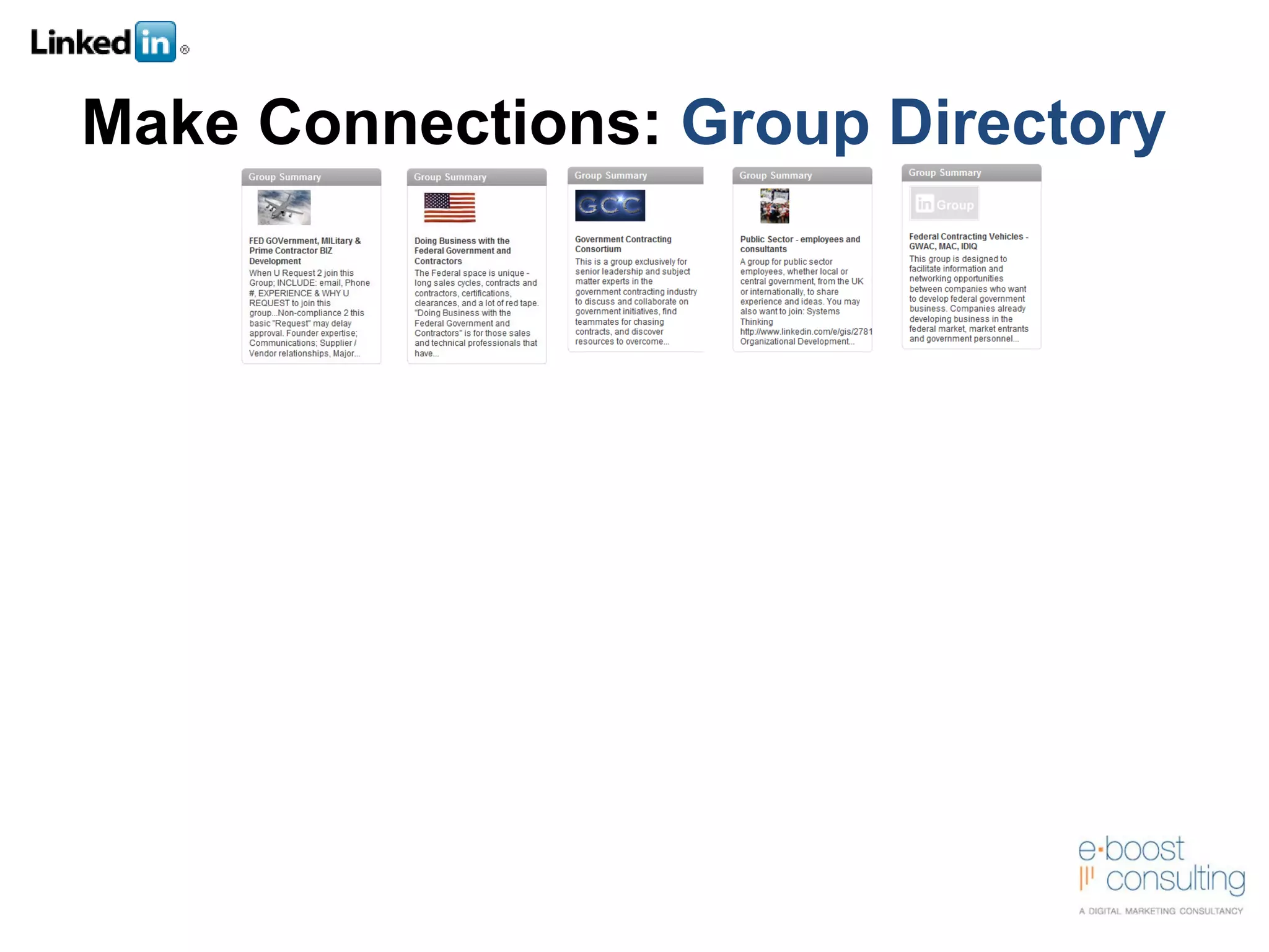 Make Connections:  Group Directory 