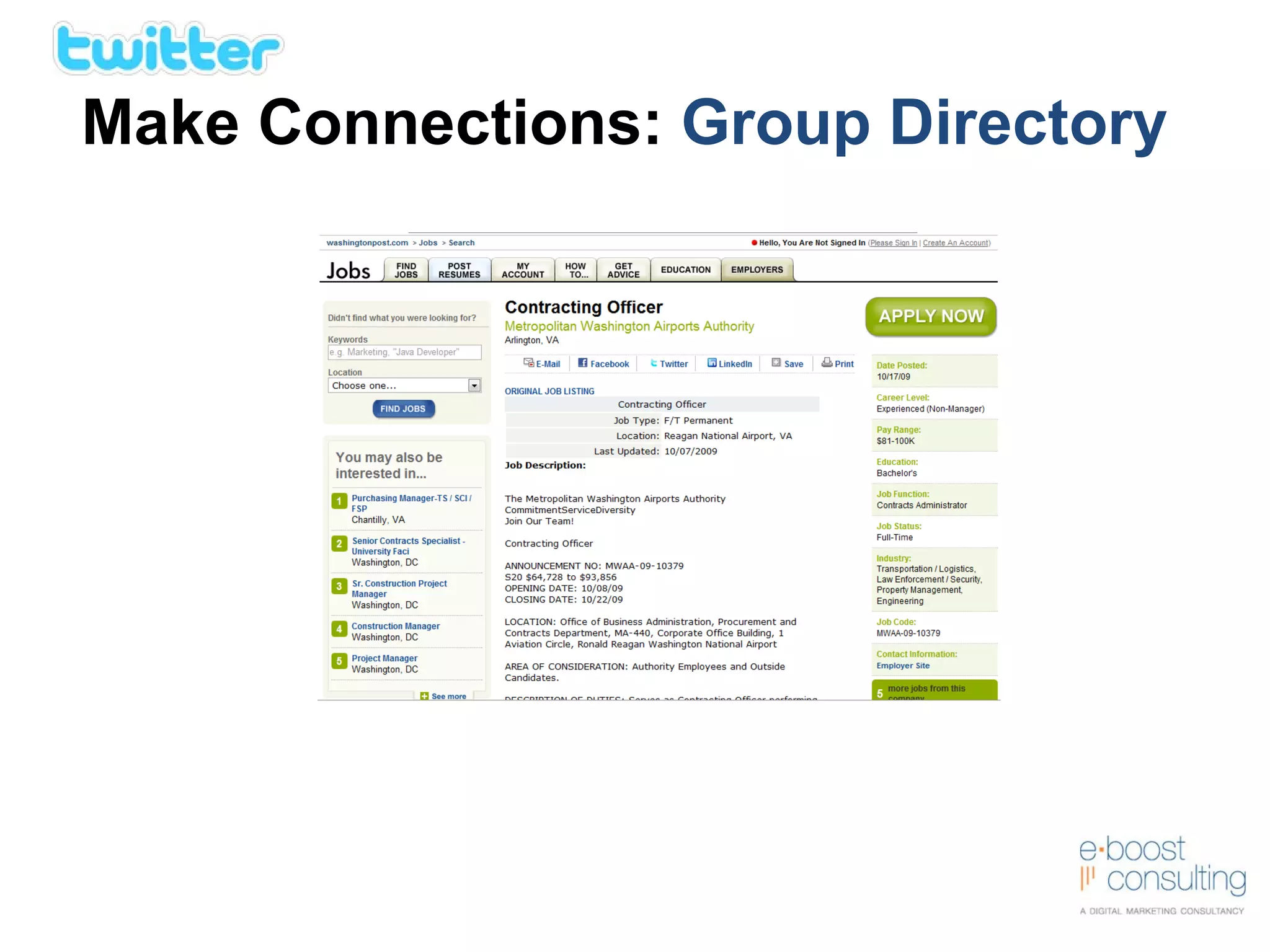 Make Connections:  Group Directory 