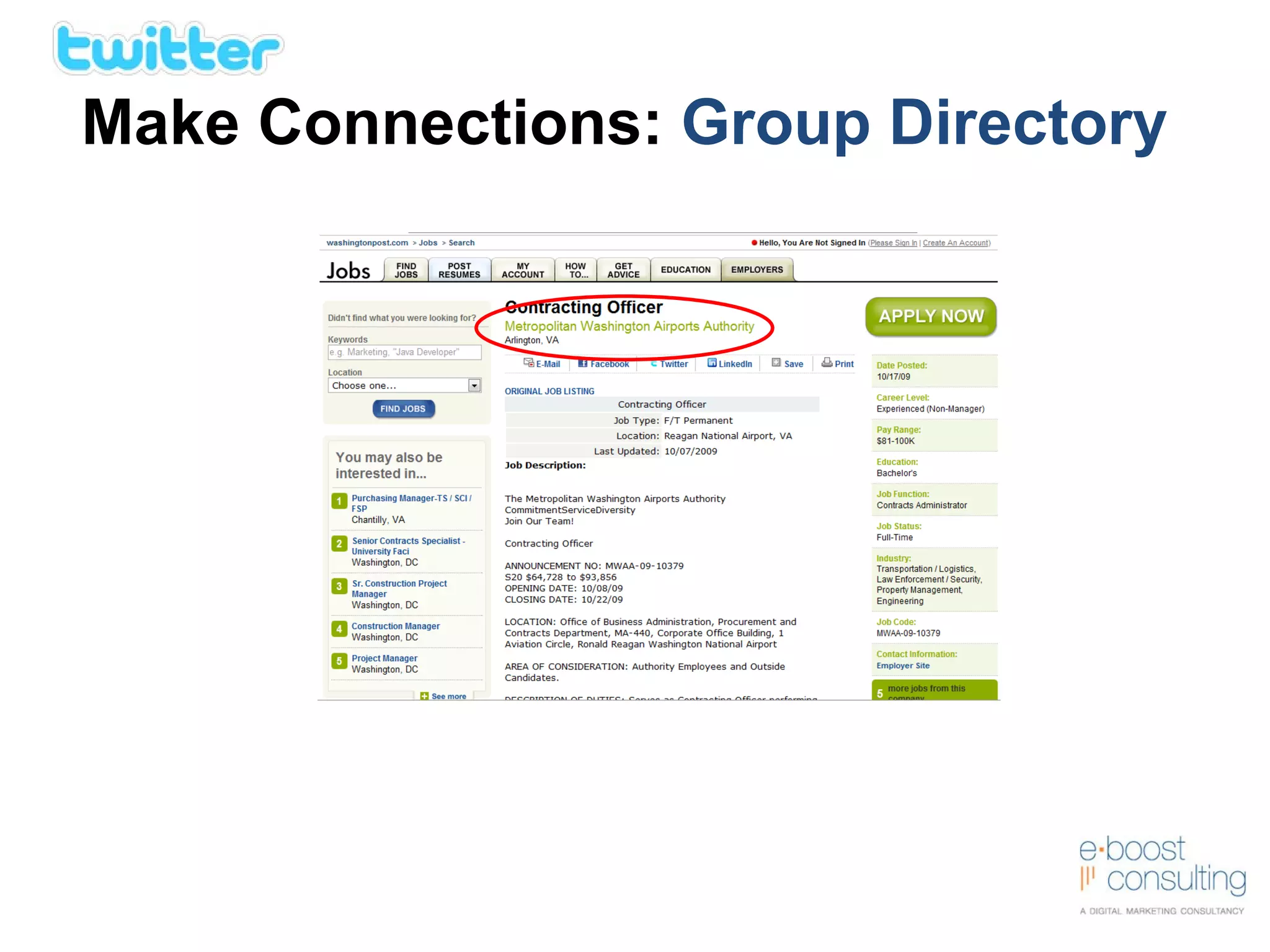 Make Connections:  Group Directory 