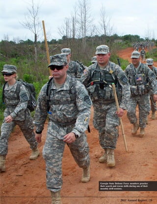 Georgia State Defense Force members practice
their search and rescue skills during one of their
monthly drill sessions.




                     2011 Annual Report | 28
 
