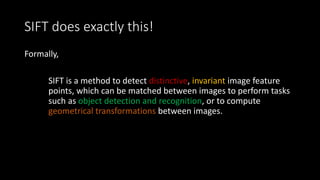 Scale Invariant Feature Transform | PPTX