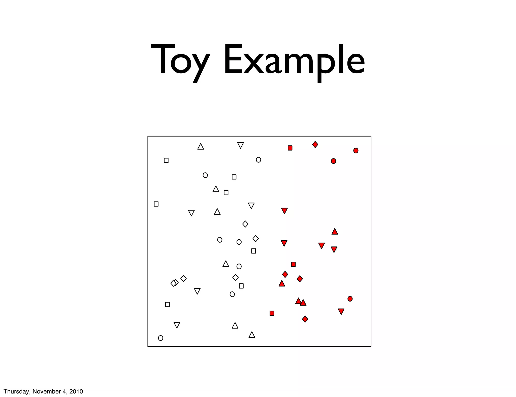 Toy Example
Thursday, November 4, 2010
 