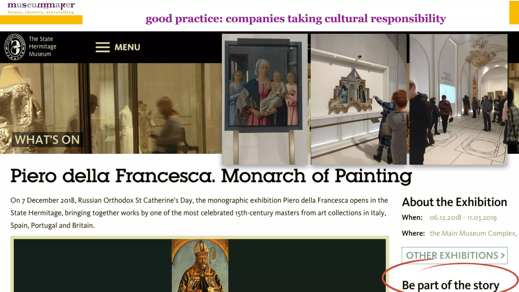 good practice: companies taking cultural responsibility
 