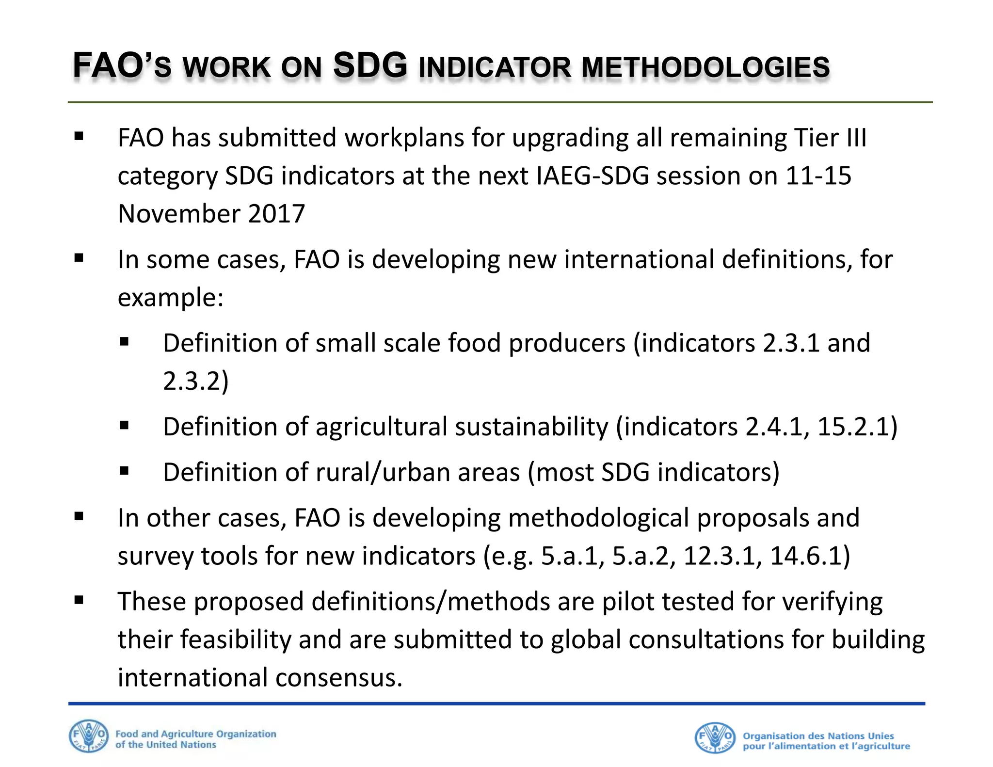 SDG Indicators and FAO Role_ ENGLISH | PPTX