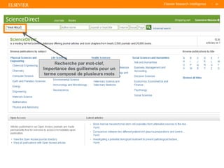 TITLE OF PRESENTATION
| 25
25|
Recherche par mot-clef,
Importance des guillemets pour un
terme composé de plusieurs mots
 