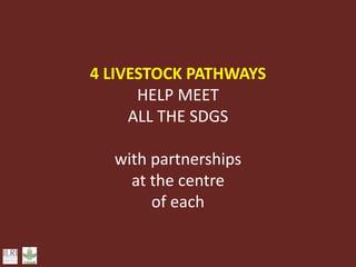 Livestock research contributions to the Sustainable Development Goals