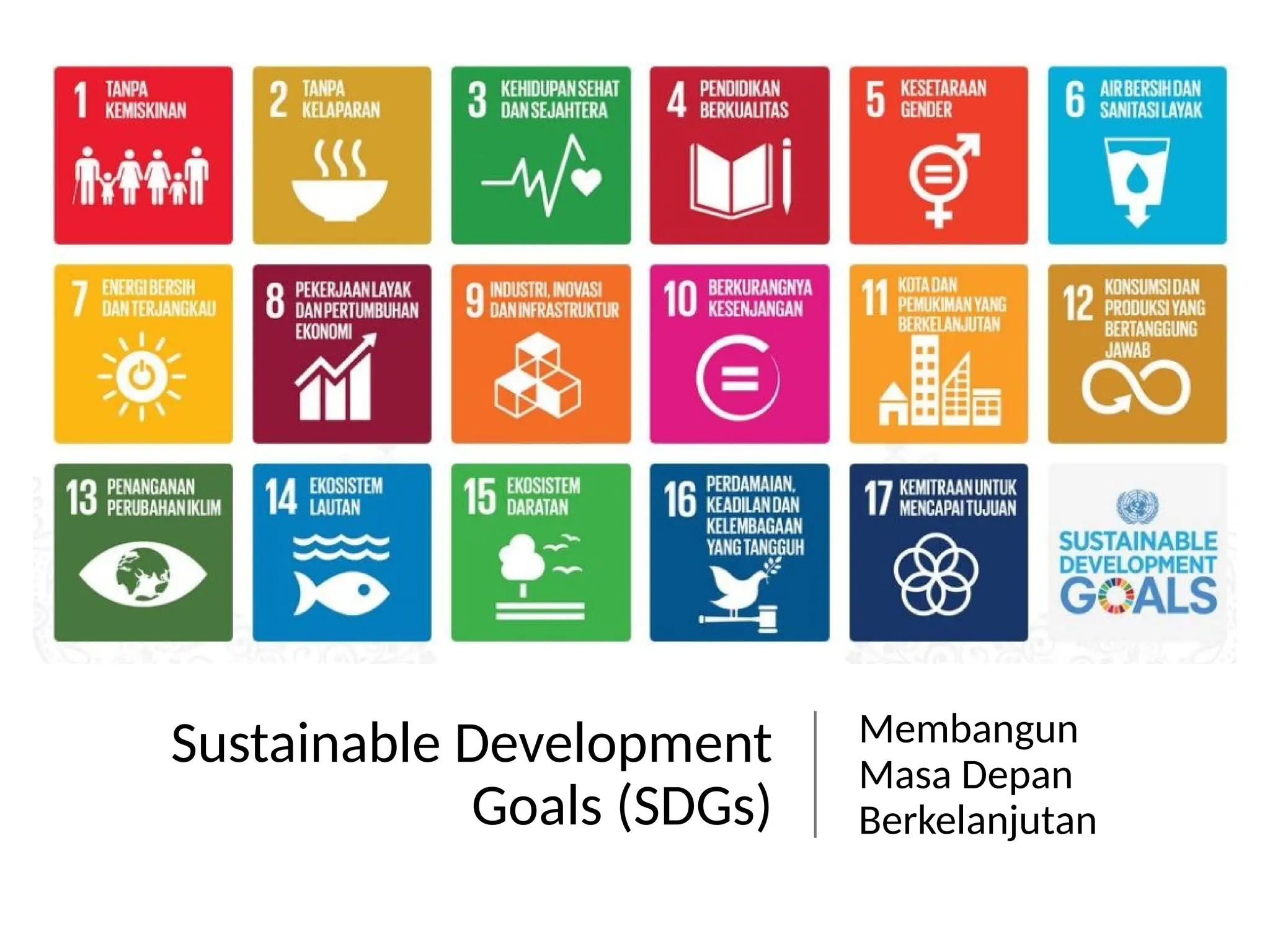 Sustainable Development Goals atau Tujuan Pembangunan Berkelanjutan | PPTX