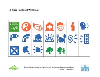 Green	Map	Icons	matched	with	the	UN	Sustainable	Development	Goals		
version	1	– March	2017
3			Good	Health	and	Well-Being
 