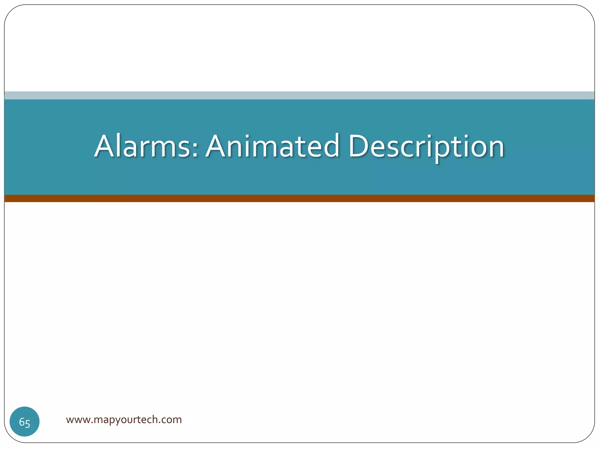 www.mapyourtech.com65
Alarms: Animated Description
 