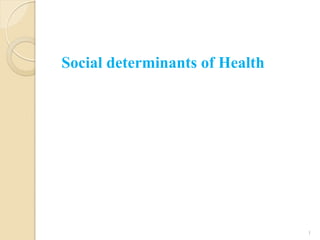 Social determinants of Health
1
 