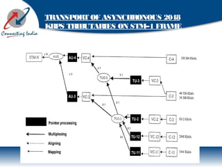 TRANSPORT OF ASYNCHRONOUS 2048
KBPS TRIBUTARIES ON STM–1 FRAME
 