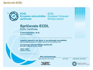 Spričevalo ECDL
 