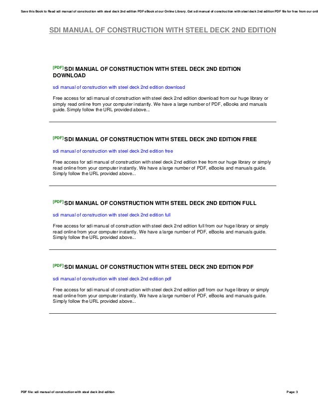 Sdi manualofconstructionwithsteeldeck2ndedition