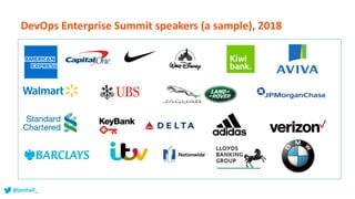 @jonhall_
https://upload.wikimedia.org/wikipedia/commons/thumb/2/20/Adidas_Logo.svg/2000px-Adidas_Logo.svg.png
DevOps Enterprise Summit speakers (a sample), 2018
 