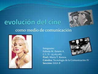 como medio de comunicación
Integrante:
Fabiola M. Zenere A.
C.I.: V.- 25.163.067
Prof.: Maria T. Ramos.
Cátedra: Tecnología de la Comunicación IV
Sección: SAIA B
 