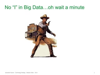 Schneider Electric 7- Technology Strategy - Stephen Dillon – 2013
No “I” in Big Data…oh wait a minute
 