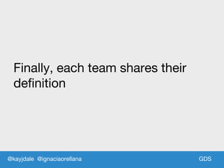 GDSGDS
Finally, each team shares their
definition
@kayjdale @ignaciaorellana
 