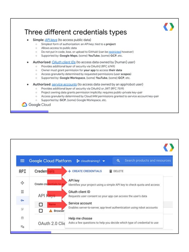 Accessing Google Cloud APIs | PDF