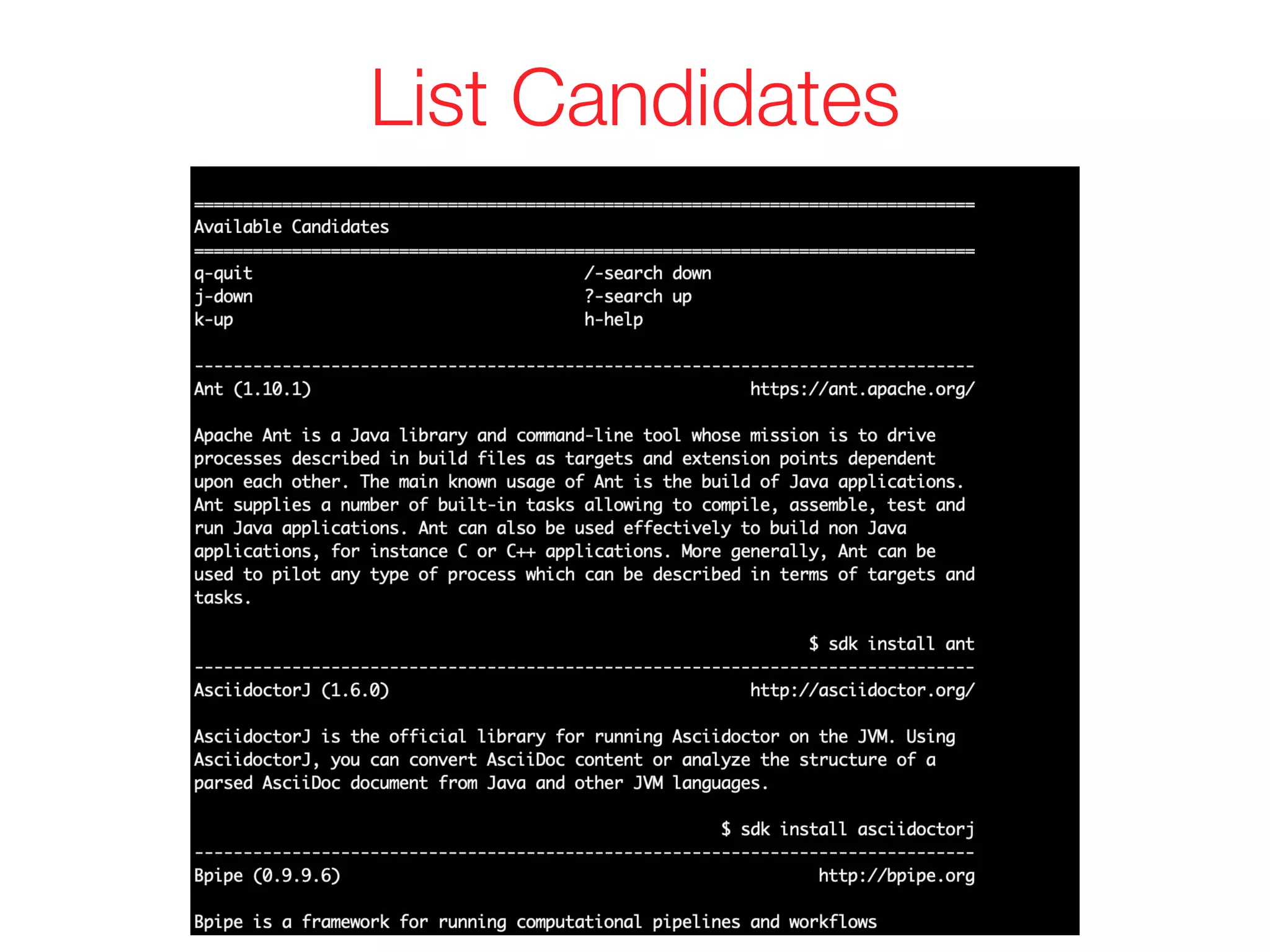 List Candidates
 