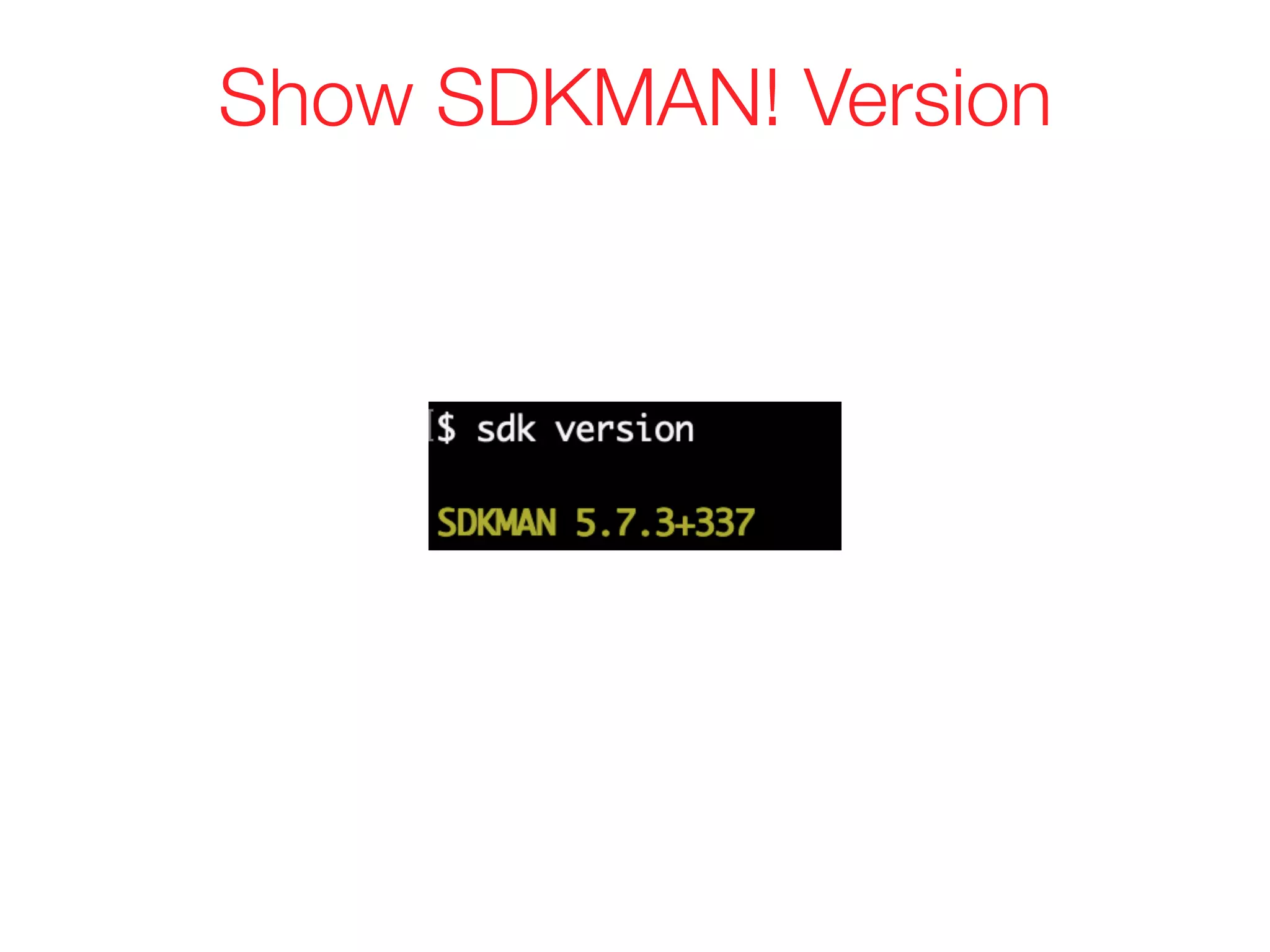 Show SDKMAN! Version
 