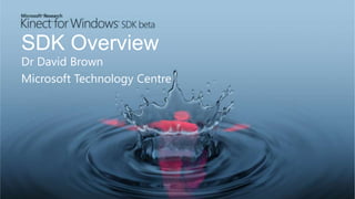 SDK Overview Dr David Brown Microsoft Technology Centre 