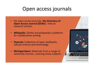Open access journals